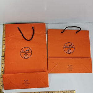 Authentic Hermes Shopping Bags Pair Of 2, Made In Portugal, Influencer